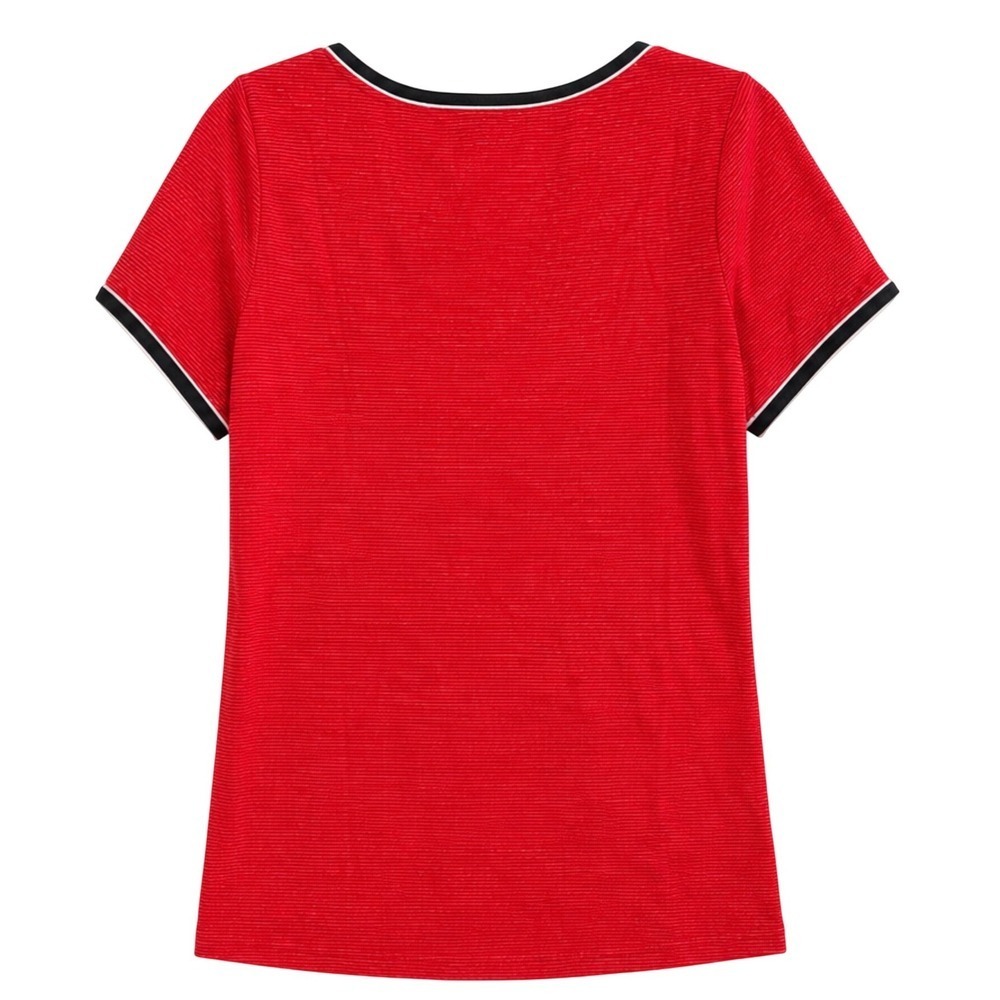 Creative Apparel Georgia Bulldogs NCAA Red Scoop Neck T-Shirt Womens Large - Picture 2 of 6